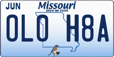MO license plate OL0H8A