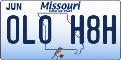 MO license plate OL0H8H