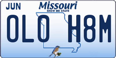 MO license plate OL0H8M