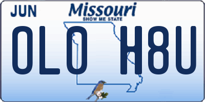 MO license plate OL0H8U