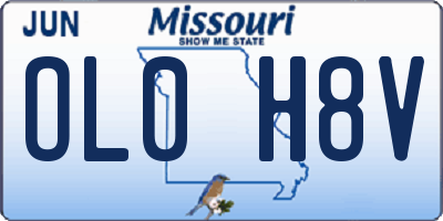 MO license plate OL0H8V
