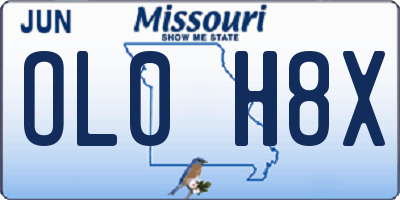 MO license plate OL0H8X
