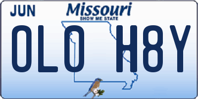 MO license plate OL0H8Y