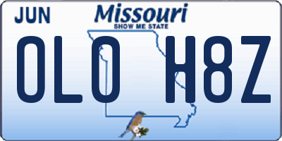 MO license plate OL0H8Z