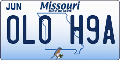 MO license plate OL0H9A