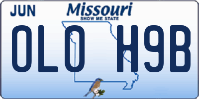 MO license plate OL0H9B