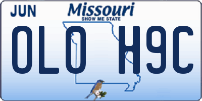 MO license plate OL0H9C