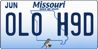 MO license plate OL0H9D