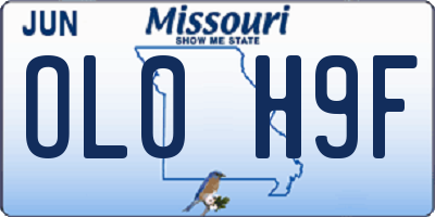 MO license plate OL0H9F