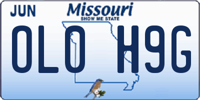 MO license plate OL0H9G