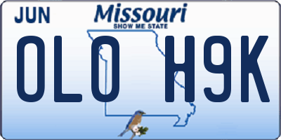 MO license plate OL0H9K