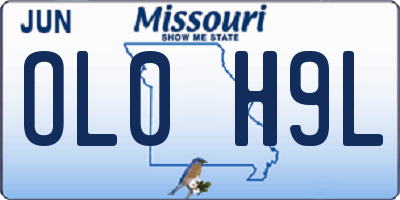 MO license plate OL0H9L