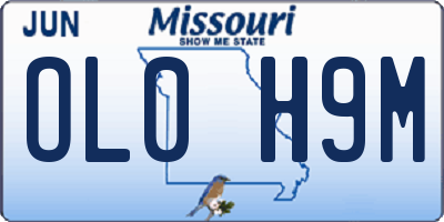 MO license plate OL0H9M