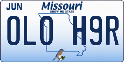 MO license plate OL0H9R