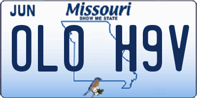 MO license plate OL0H9V