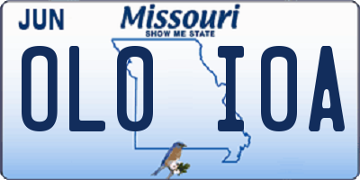 MO license plate OL0I0A