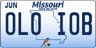 MO license plate OL0I0B