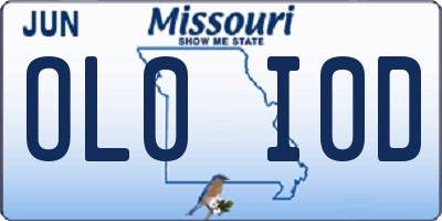 MO license plate OL0I0D