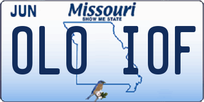 MO license plate OL0I0F