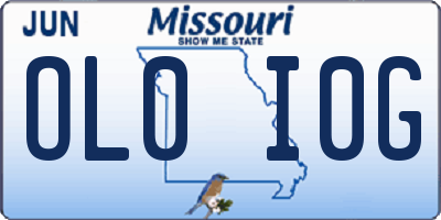 MO license plate OL0I0G