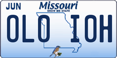 MO license plate OL0I0H