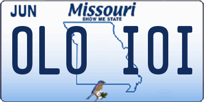 MO license plate OL0I0I