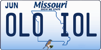MO license plate OL0I0L