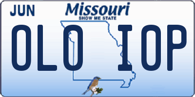 MO license plate OL0I0P