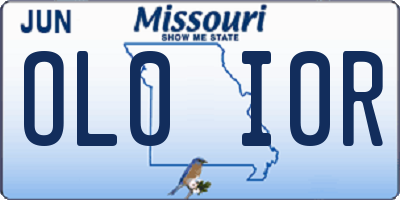 MO license plate OL0I0R