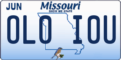 MO license plate OL0I0U