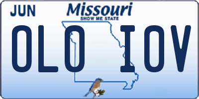 MO license plate OL0I0V
