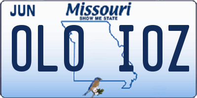 MO license plate OL0I0Z