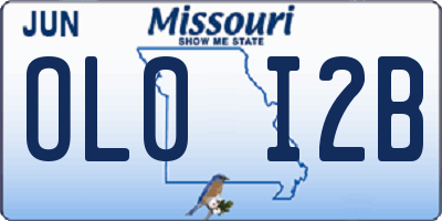 MO license plate OL0I2B