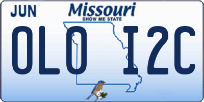 MO license plate OL0I2C