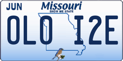 MO license plate OL0I2E