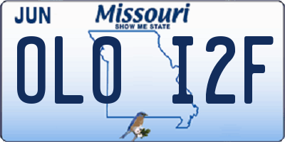 MO license plate OL0I2F