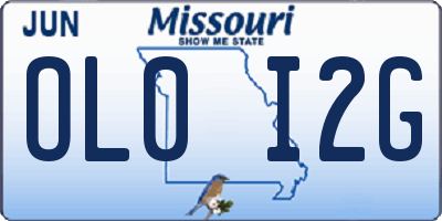 MO license plate OL0I2G