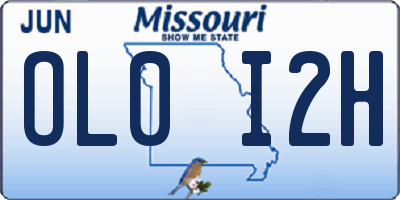 MO license plate OL0I2H
