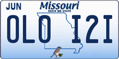 MO license plate OL0I2I