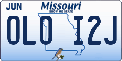 MO license plate OL0I2J