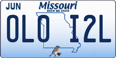 MO license plate OL0I2L