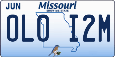 MO license plate OL0I2M