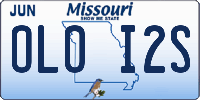 MO license plate OL0I2S