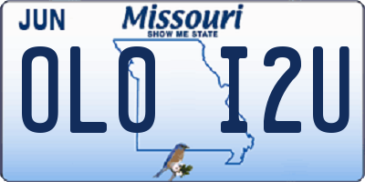 MO license plate OL0I2U
