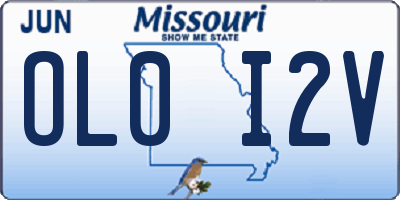 MO license plate OL0I2V