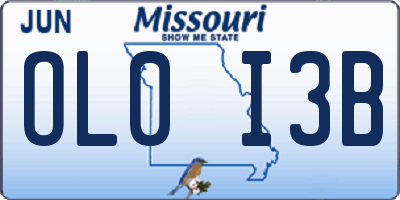MO license plate OL0I3B