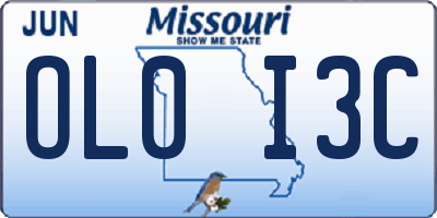 MO license plate OL0I3C