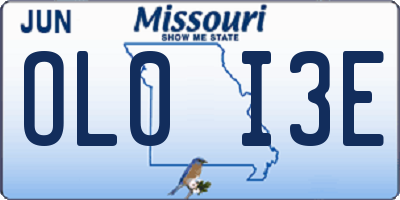 MO license plate OL0I3E