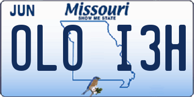 MO license plate OL0I3H