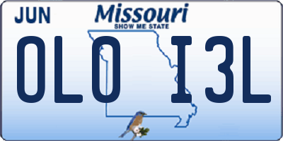 MO license plate OL0I3L